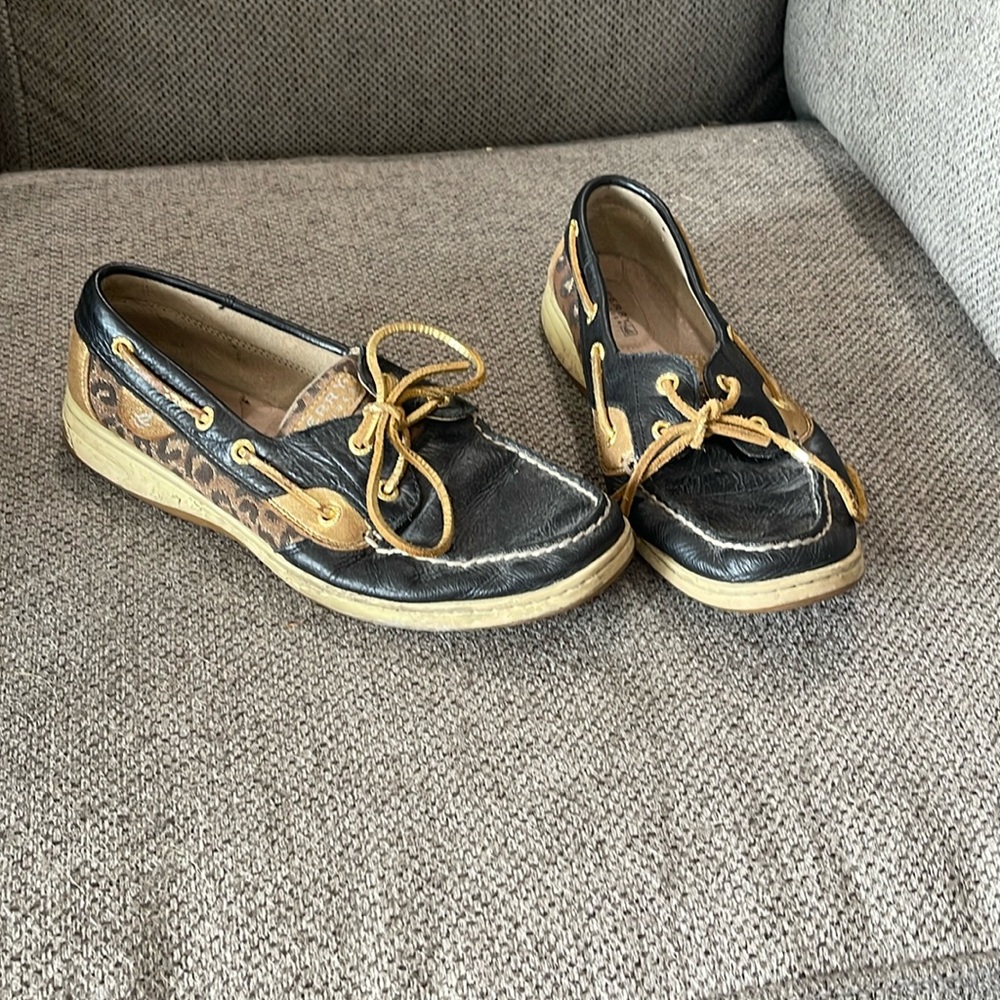 Sperry boat shoes with cheetah print